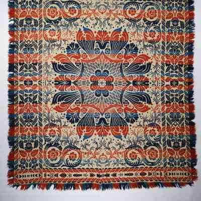 Coverlet; tied half doublecloth