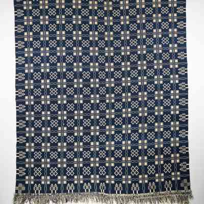 Geometric coverlet, doubleweave