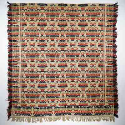 Coverlet, tied beiderwand, woven for L. Bradley