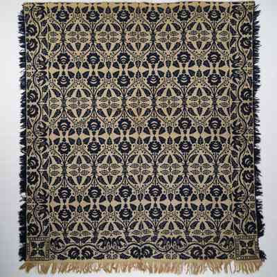 Ohio coverlet; tied half doublecloth; Peter Hartman 1843