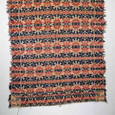 Illinois coverlet; tied half doublecloth; August Braten 1848
