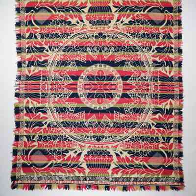 Pennsylvania coverlet; half doublecloth; Fliehr & Boettger