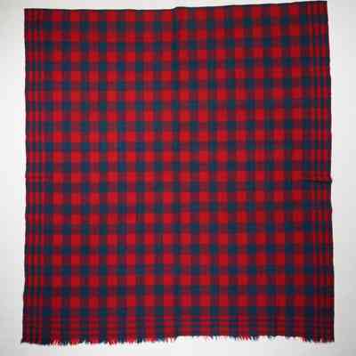 Geometric coverlet; plainweave