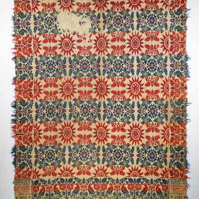 Pennsylvania coverlet by/for George S. Wingert, 1835, tied beiderwand