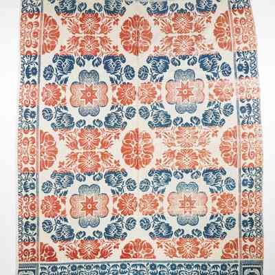 Ohio coverlet, tied beiderwand