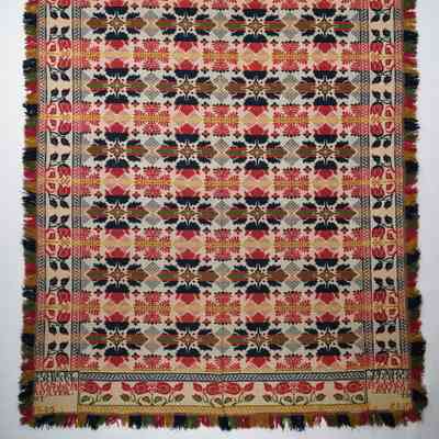 Pennsylvania coverlet; starwork; E. R. Hausman 1845
