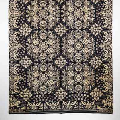 New York coverlet, doubleweave, woven 1848 for Sarah Babcock