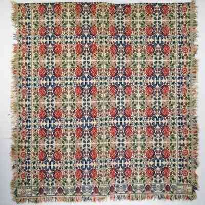 Ohio coverlet; tied half doublecloth; J. A. Van Vleck