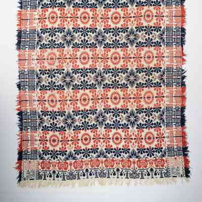 Ohio coverlet; tied half doublecloth; D. Smith 1859