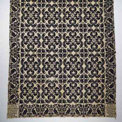 Pennsylvania coverlet; tied half doublecloth; Joseph and David Ingham 1845
