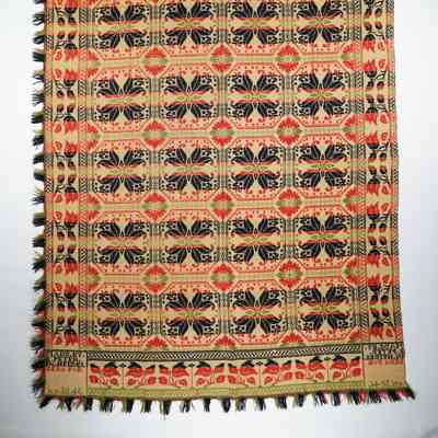Pennsylvania coverlet by Reuben Peter, 1846, tied beiderwand