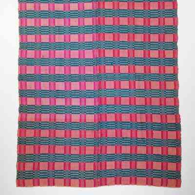 Geometric coverlet; monk's belt