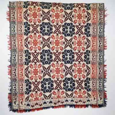Coverlet; doublecloth; J. L. 1848