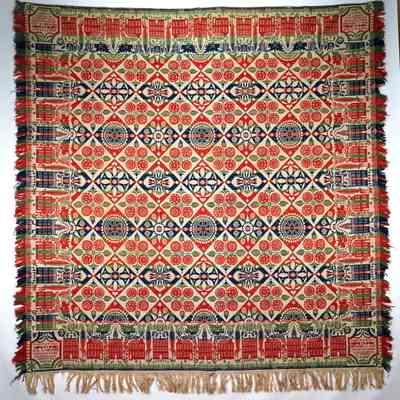 Pennsylvania coverlet by H. & A. Seifert, 1847, tied beiderwand