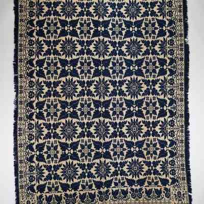 Illinois coverlet by William Fasig, 1854, tied beiderwand