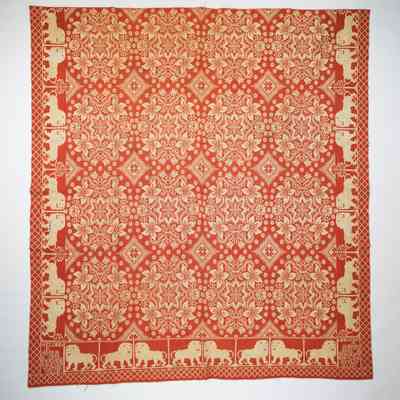 New York coverlet; doublecloth; Bartlett French 1835
