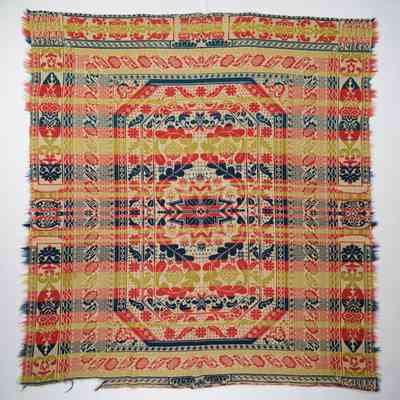Pennsylvania coverlet; tied half doublecloth; J. Gordon
