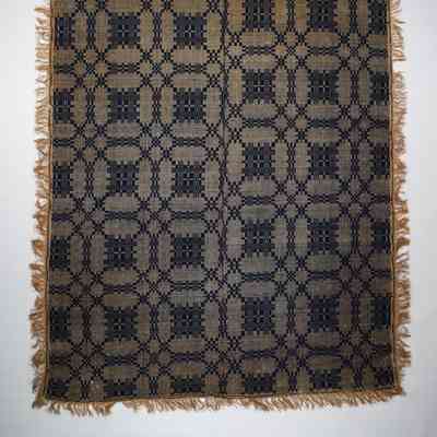 Geometric coverlet; summer and winter