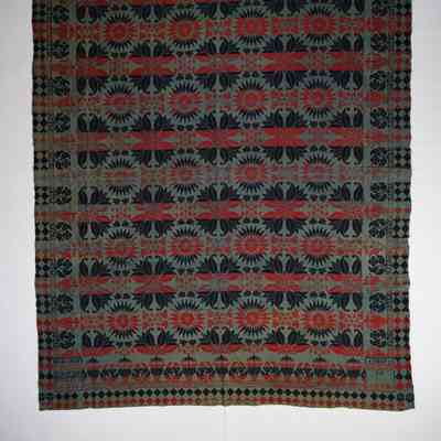 Pennsylvania coverlet; tied half doublecloth; Samuel B. Musselman 1850