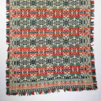 Ohio coverlet; tied half doublecloth; Mathias Rotzel 1846