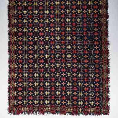 Pennsylvania coverlet by Henry Overholt, doubleweave