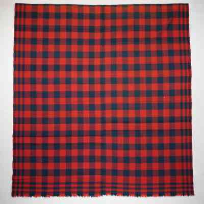 Geometric coverlet; plainweave