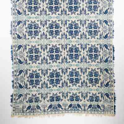 Pennsylvania coverlet by Daniel Arnold, 1842, tied beiderwand