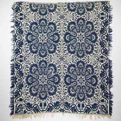Ohio coverlet; tied half doublecloth