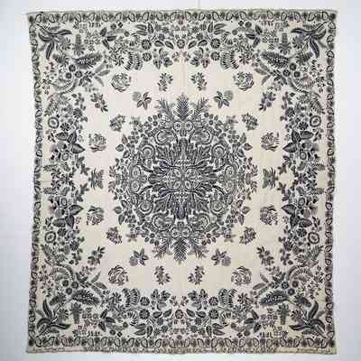 New York coverlet; doublecloth; J. Van Ness 1848
