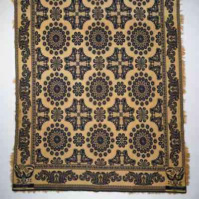 New York coverlet; doublecloth; 1850