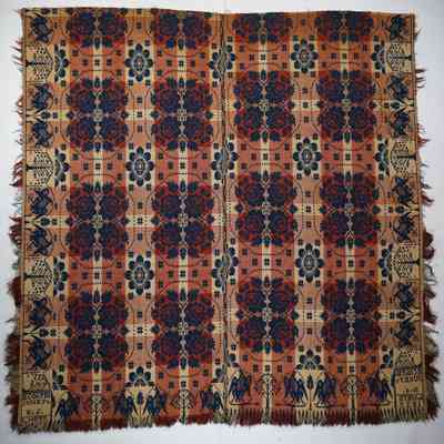 Pennsylvania coverlet; doublecloth; Leonard Metz 1832