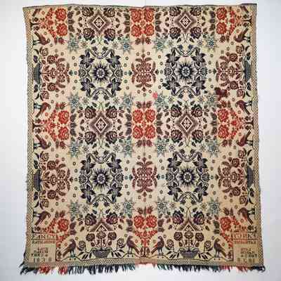 Ohio coverlet; doublecloth; 1838