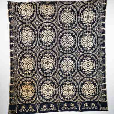 New York coverlet, doubleweave, 1837