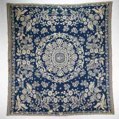 New York coverlet, doubleweave, 1860