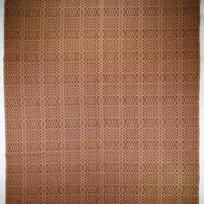 Geometric coverlet by Heirloom Family Weavers, overshot, 2011