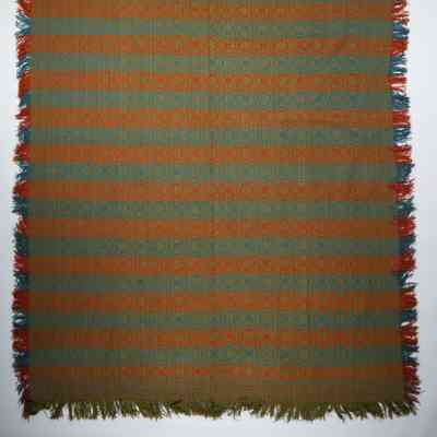 Geometric coverlet; block twill