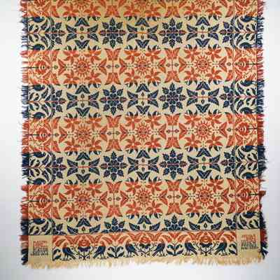 Ohio coverlet by Daniel Lehr, 1848, tied beiderwand