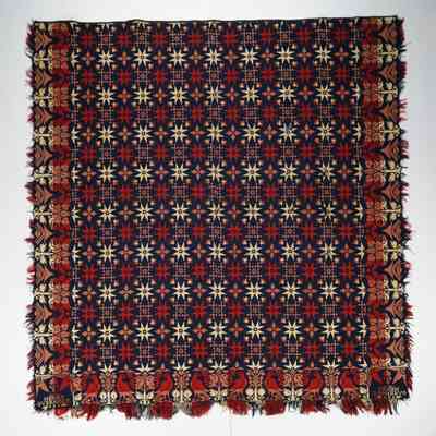 Pennsylvania coverlet by Henry Overholt, doubleweave