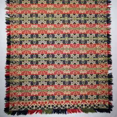 Pennsylvania coverlet; tied half doublecloth
