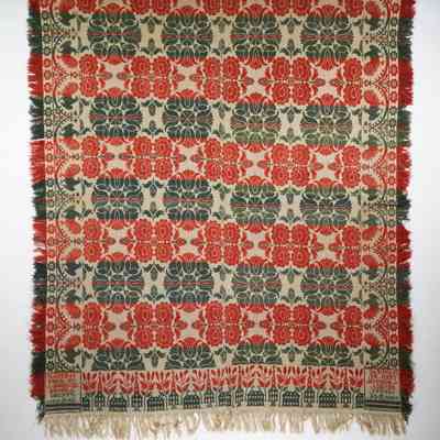 Ohio coverlet by Charles Schoch, 1846, tied beiderwand