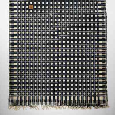 Geometric coverlet; doublecloth