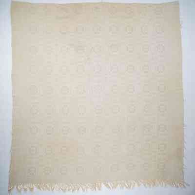 Geometric coverlet; block twill
