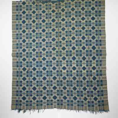 Geometric coverlet; doublecloth