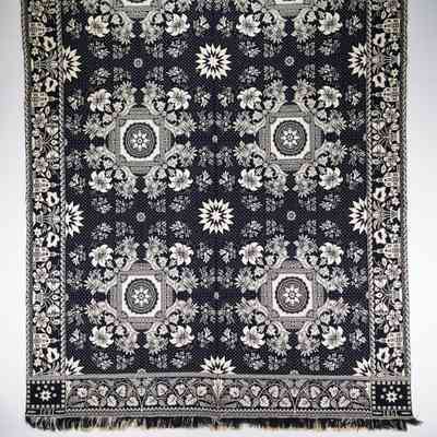 Indiana coverlet by Samuel Stinger, 1851, doubleweave