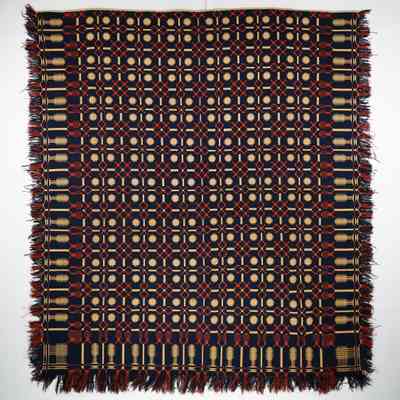 Pennsylvania geometric coverlet, doubleweave