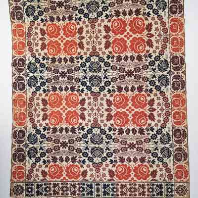 Ohio coverlet; tied half doublecloth; William Lunn 1837