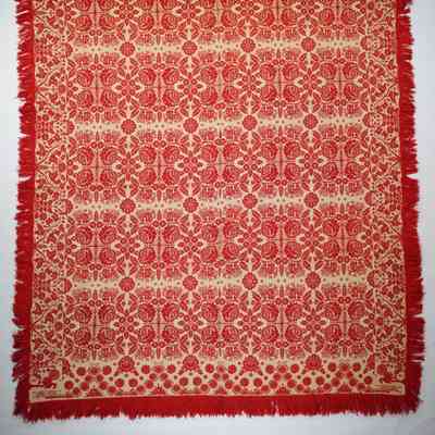 Pennsylvania coverlet; tied half doubelcloth; Henry Oberly