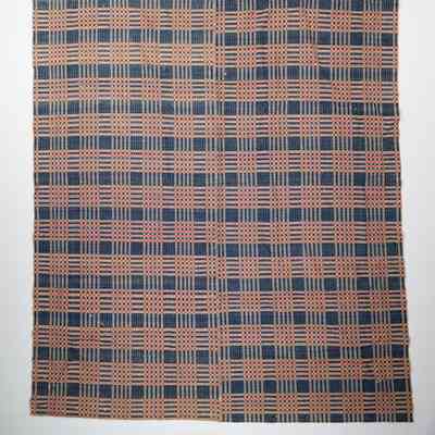 Geometric coverlet; monk's belt