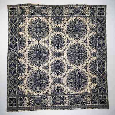 New York coverlet; doublecloth; "Rose of Alendale"