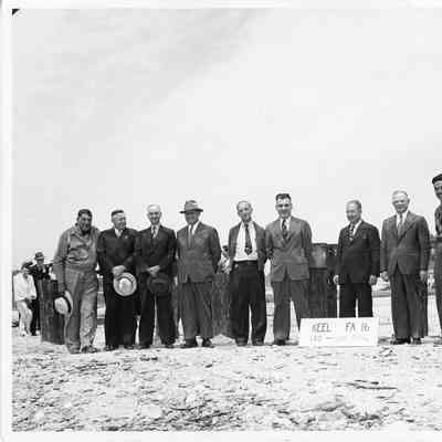 Group posing at laying of keel for FA-16 June 17, 1942